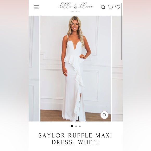 SAYLOR RUFFLE MAXI DRESS: WHITE - Picture 1 of 5